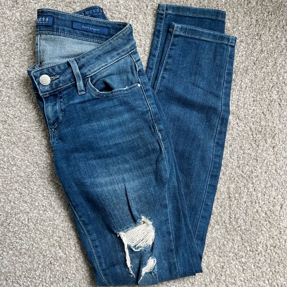 Guess Kate Skinny Distressed Jeans Medium Wash 23